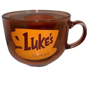 Gilmore Girls Luke's Diner Logo Glass Coffee Tea Mug Holds 16 Ounces NEW